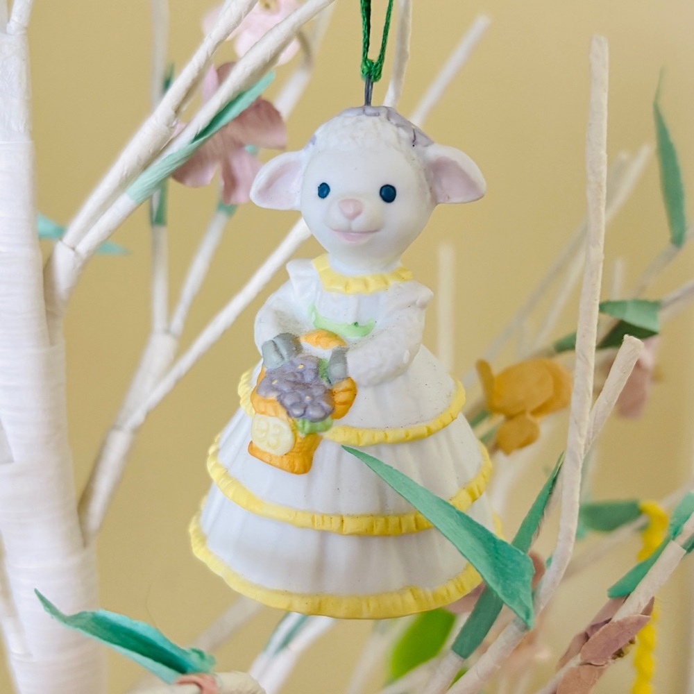 Hallmark Mini Easter Ornaments Lamb & Rabbit Vintage 90s - Picture 2 of 8